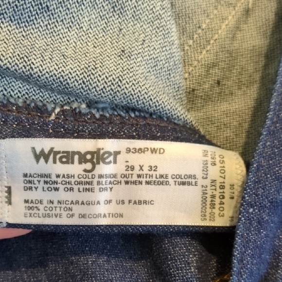 Halloween 🎃 Cowboy 🤠- Woody - Wrangler Men's Dark Blue Straight Jeans 29 X 32 - Picture 10 of 10